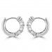 1.20 ct ttw Ladies Round Cut Diamond Hoop Huggie Earrings In 14 Kt White Gold 1.20 ct ttw Ladies Round Cut Diamond Hoop Huggie Earrings In 14 Kt White Gold